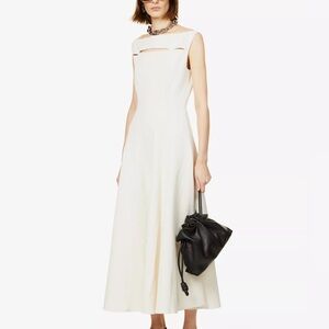 TOVE Rika Cutout Midi Dress Cream NWT EU 36 US 4